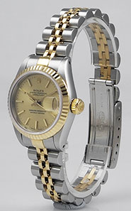 Ladies Rolex Oyster Perpetual DateJust Champagne Dial 69173