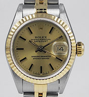 Ladies Rolex Oyster Perpetual DateJust Champagne Dial 69173