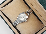 Ladies Rolex Oyster Perpetual DateJust Silver Metallic Dial 69174