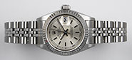 Ladies Rolex Oyster Perpetual DateJust Silver Metallic Dial 69174