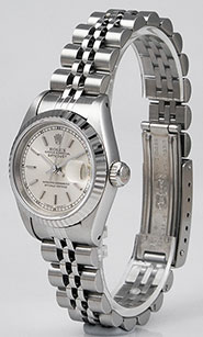 Ladies Rolex Oyster Perpetual DateJust Silver Metallic Dial 69174