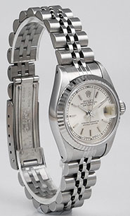 Ladies Rolex Oyster Perpetual DateJust Silver Metallic Dial 69174