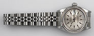 Ladies Rolex Oyster Perpetual DateJust Silver Metallic Dial 69174