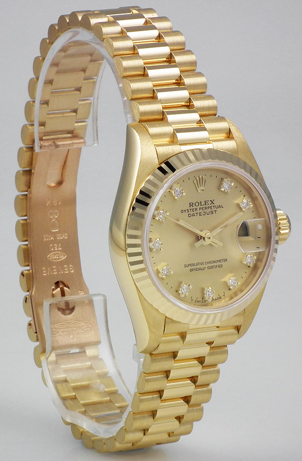 rolex oyster perpetual datejust 18k gold diamond