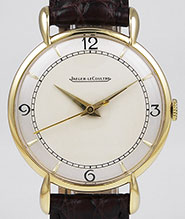 18K 18ct Jaeger LeCoultre Yellow Gold Fancy Teardrop Lugs - Silver 2Tone Dial