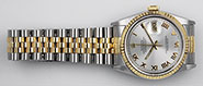 Rolex Oyster Perpetual DateJust Rhodium Roman Numeral Dial 16233