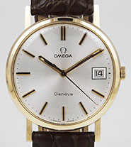 Omega 9ct 9K Geneve Original Silver Dial