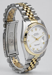 Rolex Oyster Perpetual DateJust White Roman Numeral Dial 16233