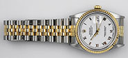 Rolex Oyster Perpetual DateJust White Roman Numeral Dial 16233