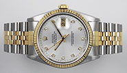 Rolex Oyster Perpetual DateJust 16233 - Silver Diamond Dial