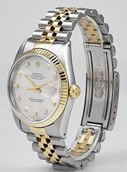 Rolex Oyster Perpetual DateJust 16233 - Silver Diamond Dial