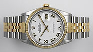 Rolex Oyster Perpetual DateJust 16233 - White Roman Dial