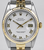 Rolex Oyster Perpetual DateJust 16233 - White Roman Dial