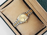 Ladies Rolex Oyster Perpetual DateJust Champagne Dial 69173