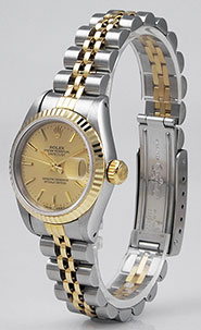 Ladies Rolex Oyster Perpetual DateJust Champagne Dial 69173