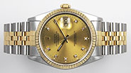 Rolex Oyster Perpetual DateJust 16233 - Champgne Diamond Dial