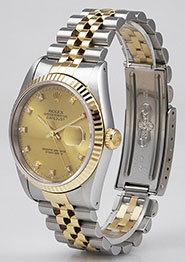 Rolex Oyster Perpetual DateJust 16233 - Champgne Diamond Dial