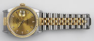 Rolex Oyster Perpetual DateJust 16233 - Champgne Diamond Dial