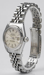 Ladies Rolex Oyster Perpetual DateJust Silver Metallic Dial 69174