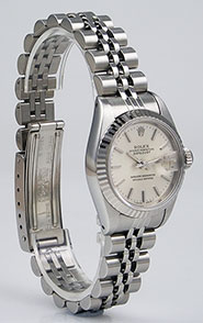 Ladies Rolex Oyster Perpetual DateJust Silver Metallic Dial 69174