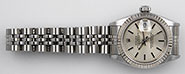 Ladies Rolex Oyster Perpetual DateJust Silver Metallic Dial 69174