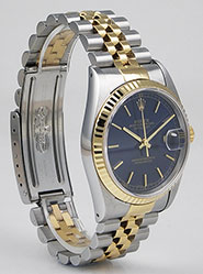 Rolex Oyster Perpetual DateJust 16233 - Metallic Blue Dial