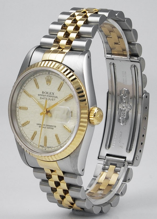 Rolex Oyster Perpetual DateJust 16233 - Lovely Ivory Jubilee Dial (1990)