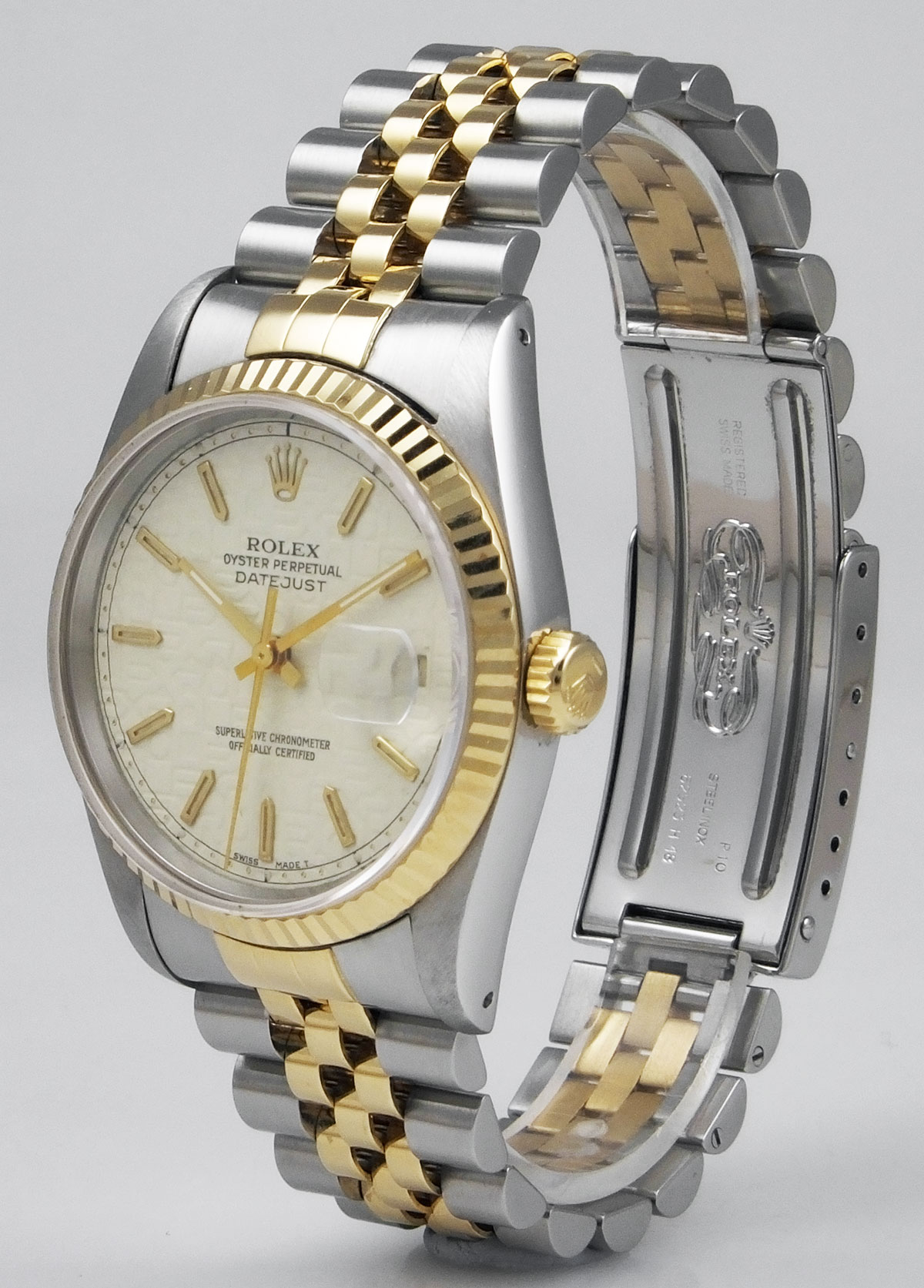 Rolex Oyster Perpetual DateJust 16233 Lovely Ivory Jubilee Dial 1990 
