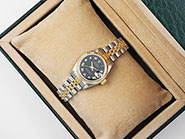 Ladies Rolex Oyster Perpetual DateJust Black Roman Dial 69173