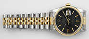 Rolex Oyster Perpetual DateJust 18K SS 16233 - Black Tapestry Dial