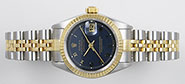 Ladies Rolex Oyster Perpetual DateJust Blue Roman Dial 69173