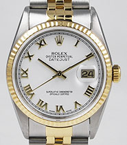 Rolex Oyster Perpetual DateJust 16233 - White Roman Dial