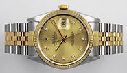 Rolex Oyster Perpetual DateJust 16233 - Champgne Diamond Dial