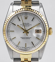 Rolex Oyster Perpetual DateJust 16233 - Metallic Silver Dial