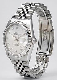 Rolex Oyster Perpetual DateJust 16234 - Silver Diamond Dial