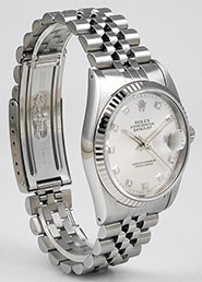 Rolex Oyster Perpetual DateJust 16234 - Silver Diamond Dial