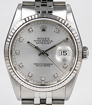 Rolex Oyster Perpetual DateJust 16234 - Silver Diamond Dial