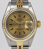 Ladies Rolex Oyster Perpetual DateJust Champagne Dial 69173