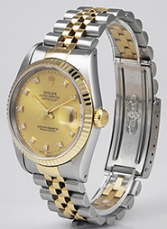 Rolex Oyster Perpetual DateJust 16233 - Champgne Diamond Dial