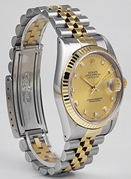 Rolex Oyster Perpetual DateJust 16233 - Champgne Diamond Dial