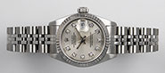 Ladies Rolex Oyster Perpetual DateJust 69174 - Factory Original Rolex Silver Diamond Dial