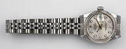 Ladies Rolex Oyster Perpetual DateJust 69174 - Factory Original Rolex Silver Diamond Dial