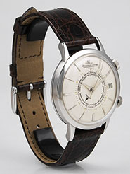 Jaeger LeCoultre Memovox Steel Large Jumbo World Time World-Time- White Dial