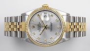 Rolex Oyster Perpetual DateJust 16233 - Metallic Silver Diamond Dial