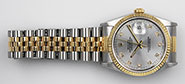 Rolex Oyster Perpetual DateJust 16233 - Metallic Silver Diamond Dial