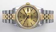 Rolex Oyster Perpetual DateJust 16233 18K/SS Champagne Dial