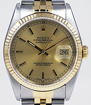 Rolex Oyster Perpetual DateJust 16233 18K/SS Champagne Dial