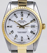 Rolex Oyster Perpetual Date 15233 White Roman Numeral Dial