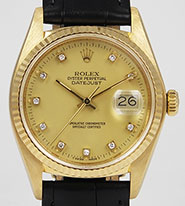 Rolex Oyster Perpetual DateJust 18K Gold 16018 Champagne Diamond Dial