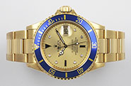 Rolex Oyster Perpetual Submariner 16618 18K Champagne Serti Diamond Dial